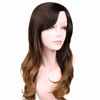 Picture of Quantum Love Wigs Ombre Brown to Light Brown Wig with Bangs Long Wavy Wig Heat Resistant Synthetic Daily Party Wig for Women