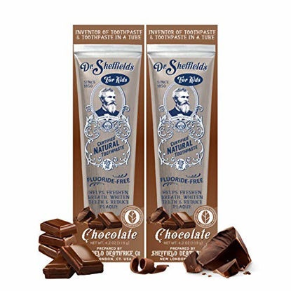 Picture of Dr. Sheffields Certified Natural Toothpaste (Chocolate) - Great Tasting, Fluoride Free Toothpaste/Freshen Your Breath, Whiten Your Teeth, Reduce Plaque (2-Pack)