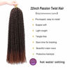 Picture of 7 Packs Passion Twist Hair 22 Inch Water Wave Synthetic Braids for Passion Twist Crochet Braiding Hair Goddess Locs Long Bohemian Curl Hair Extensions (22Strands/Pack, T30#)