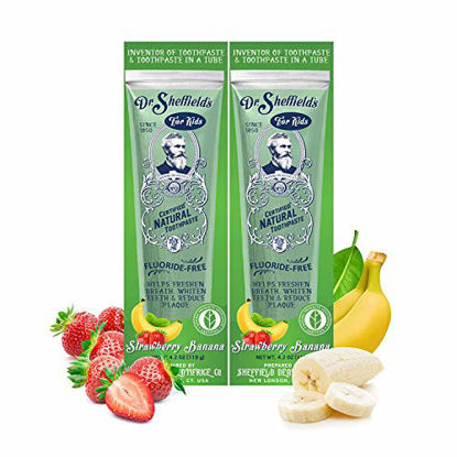 Picture of Dr. Sheffields Certified Natural Toothpaste (Strawberry Banana) - Great Tasting, Fluoride Free Toothpaste/Freshen Your Breath, Whiten Your Teeth, Reduce Plaque (2-Pack)