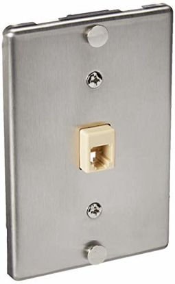 Picture of Leviton C0256-SS Telephone Wall Phone Wallplate Surface Mount Jack