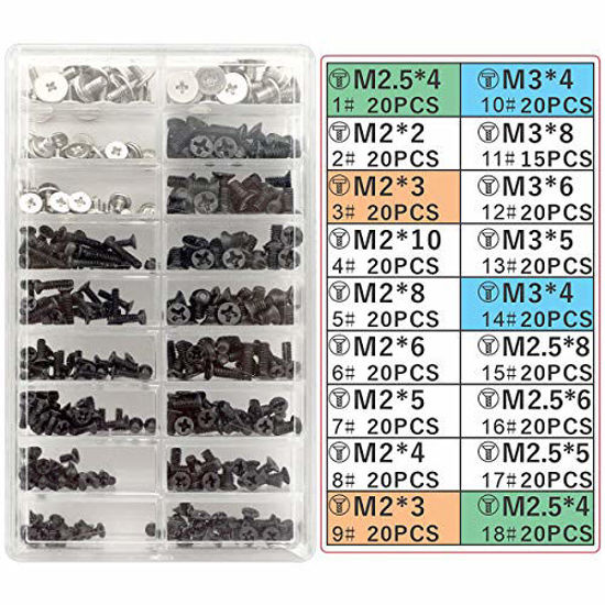 Picture of Akuoly Laptop Screw Set PC M2 M3 M2.5 Screw Standoffs for Universal Laptops and Hard Drive Disk M.2 SSD, 355 Pieces