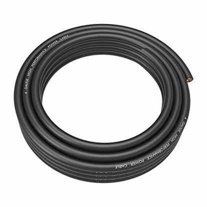 Picture of ROCKRIX 4 Gauge Black 25ft Amplifier Amp Power/Ground Wire Soft Touch Cable