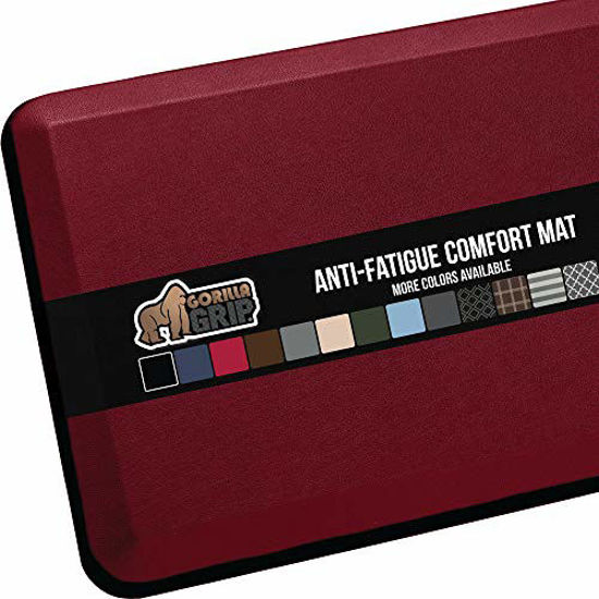 Picture of Gorilla Grip Original Premium Anti-Fatigue Comfort Mat, Phthalate Free, Ergonomically Engineered, Extra Support and Thick, Kitchen, Office, Gaming Standing Desk Mats, 39x20, Red