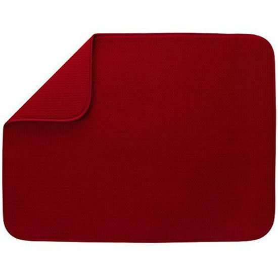 Picture of S&T INC. Absorbent, Reversible XL Microfiber Dish Drying Mat for Kitchen, 18 Inch x 24 Inch, Racer Red