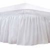 Picture of Biscaynebay Wrap Around Bedskirts with Adjustable Elastic Belts, Elastic Dust Ruffles, Easy Fit Wrinkle & Fade Resistant Silky Luxrious Fabric, White for Full and Full XL Size Beds 25 Inches Drop