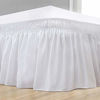 Picture of Biscaynebay Wrap Around Bedskirts with Adjustable Elastic Belts, Elastic Dust Ruffles, Easy Fit Wrinkle & Fade Resistant Silky Luxrious Fabric, White for Full and Full XL Size Beds 25 Inches Drop