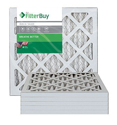 Picture of FilterBuy 12x18x1 MERV 8 Pleated AC Furnace Air Filter, (Pack of 6 Filters), 12x18x1 - Silver