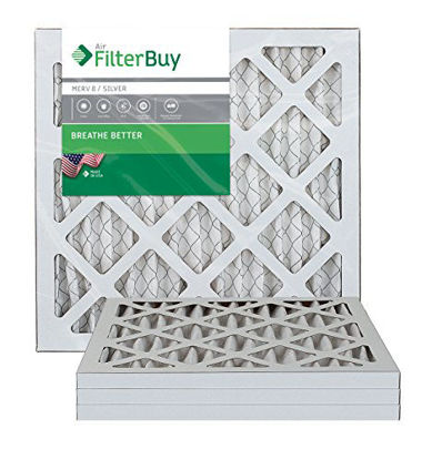 Picture of FilterBuy 14x18x1 MERV 8 Pleated AC Furnace Air Filter, (Pack of 4 Filters), 14x18x1 - Silver