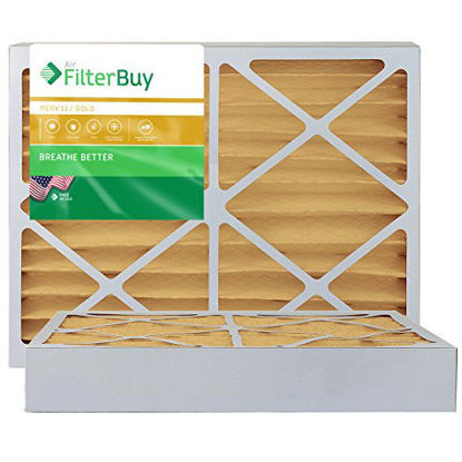 Picture of FilterBuy 12x30x4 MERV 11 Pleated AC Furnace Air Filter, (Pack of 2 Filters), 12x30x4 - Gold