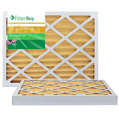 Picture of FilterBuy 16x16x2 MERV 11 Pleated AC Furnace Air Filter, (Pack of 2 Filters), 16x16x2 - Gold