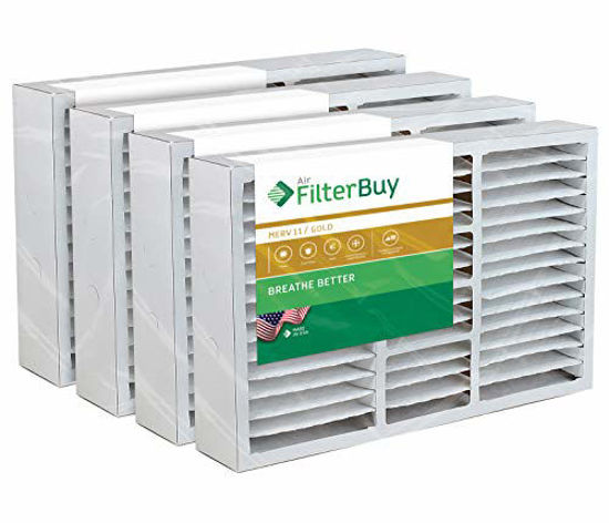 Picture of FilterBuy 16x25x5 Honeywell FC200E1029 Compatible Pleated AC Furnace Air Filters (MERV 11, AFB Gold). Replaces Honeywell 203719, FC35A1001, FC100A1026, FC100A1029 and Carrier FILXXCAR0016. 4 Pack.