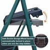 Picture of HBTower 3 Step Ladder, Folding Step Stool with Wide Anti-Slip Pedal, 500 lbs Sturdy Steel Ladder, Convenient Handgrip, Lightweight, Portable Steel Step Stool, Green and Black