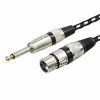 Picture of Microphone Cable 25ft, XLR Female to 1/4" TS Cables,Furui Nylon Braided 6.35mm (1/4 Inch) TS to XLR Cable (XLR Female to TS Male Unbalanced Cable) Gold-Plated Connectors