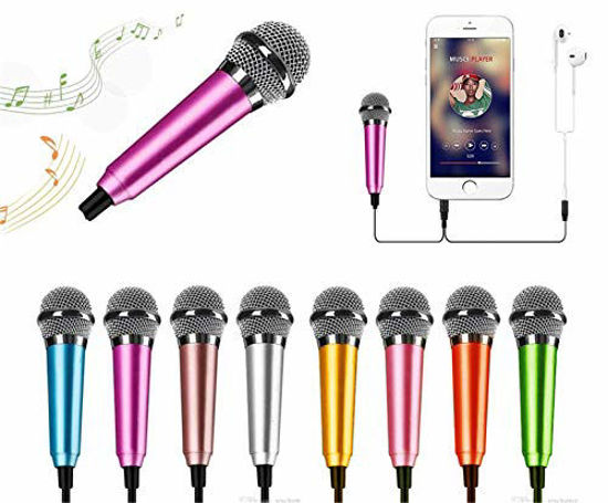 Picture of Mini Portable Vocal Microphone for Mobile Phone, Computer, Tablet, Recording Chat and Singing(Rose Pink)