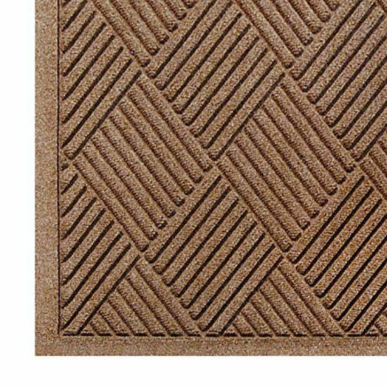 Picture of M+A Matting 221 Waterhog Fashion Diamond Polypropylene Fiber Entrance Indoor Floor Mat, SBR Rubber Backing, 12.2' Length x 6' Width, 1/4" Thick, Medium Brown