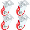 Picture of Online Best Service 4 Pack Caster Wheels Swivel Plate On Red Polyurethane Wheels (2 inch Plate)