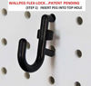 Picture of WallPeg Locking Pegboard Hooks - 100 pk. Flex-Lock L Style for Peg Board Tool Organizer