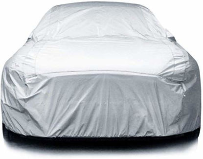 Picture of iCarCover 7-Layers All Weather Waterproof Snow Rain UV Sun Dust Protection Automobile Outdoor Coupe Sedan Hatchback Wagon Custom-Fit Full Body Auto Vehicle Car Cover - for Cars Up to 163