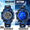 Picture of Dodosky Boy Toys Age 5-15, LED 50M Waterproof Digital Sport Watches for Kids Birthday Presents Gifts for 5-15 Year Old Boys - Blue Camouflage