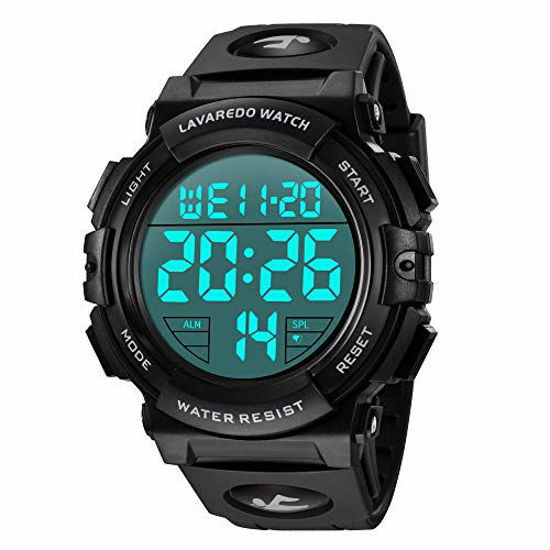 Picture of Mens Digital Watch, Sports Waterproof Military LED Multifunctional Chronograph Outdoor Wrist Watches for Men with Backlight and Alarm Stopwatch