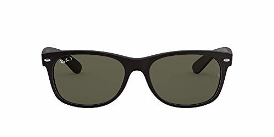 Picture of Ray-Ban RB2132 New Wayfarer Sunglasses, Black Rubber/Polarized Green, 55 mm