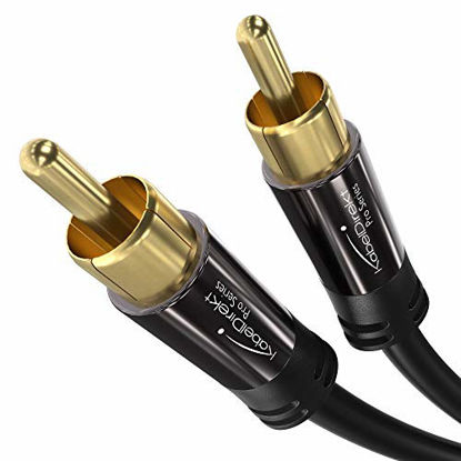 Picture of KabelDirekt RCA Subwoofer Cable, Cord (6 feet Short, 1 RCA Male to 1 RCA Male Audio Video Cable, Digital & Analogue, Double Shielded, Pro Series) Supports (Subwoofers, AV Receivers, Hi-Fi)