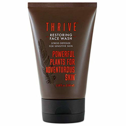 Picture of THRIVE All Natural Face Wash for Sensitive Skin - Unscented Gentle Face Wash for Women & Men to Clean, Restore & Combat Skin Stress - Made in USA with Natural & Organic Ingredients - Vegan