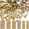 Picture of Bememo 3456 Pieces Nail Crystals AB Nail Art Rhinestones Round Beads Flatback Glass Charms Gems Stones, 6 Sizes for Nails Decoration Makeup Clothes Shoes (Bronze)