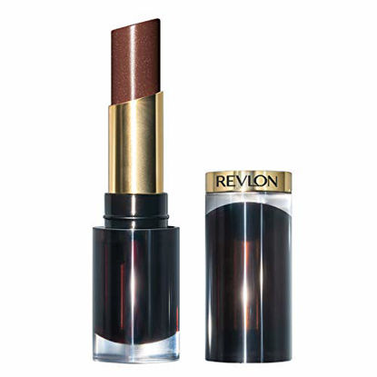 Picture of Revlon Super Lustrous Glass Shine Lipstick, Flawless Moisturizing Lip Color with Aloe, Hyaluronic Acid and Rose Quartz, Chocolate Luster (010), 0.15 oz