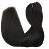 Picture of GOO GOO Clip in Human Hair Extensions Natural Black 16 Inch 120g 7pcs Remy Natural Hair Extensions Clip in Straight Thick Weft