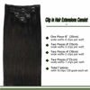 Picture of GOO GOO Clip in Human Hair Extensions Natural Black 16 Inch 120g 7pcs Remy Natural Hair Extensions Clip in Straight Thick Weft