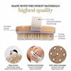 Picture of MainBasics Round Dry Brushing Body Brush - Massaging + Exfoliating Body Scrub Brush with Boar Bristles & Rubber Nodules Removes Dead Cells, Massages Muscles, Stimulates Lymphatic Drainage, 4.25 in