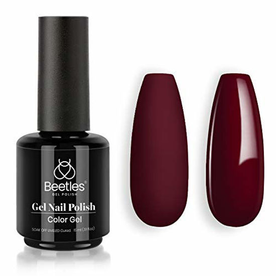 Picture of Beetles Gel Nail Polish 15ml Jacqueline Mahogany Full Maroon Red Fall Winter Color Gel Polish Set Soak Off LED Nail Lamp Gel Polish Nail Art Manicure Salon DIY Home Christmas Gel 0.5Oz