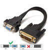 Picture of CABLEDECONN Active DVI-D Dual Link 24+1 Male to VGA Female Video with Flat Cable Adapter Converter Black (E0207)