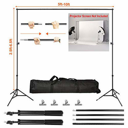 Picture of Background Stand, Moclever 6.5ftx10ft Adjustable Photo Backdrop Support System Kit with Carry Bag, Photography Photo Video Studio, Photo Video Shooting