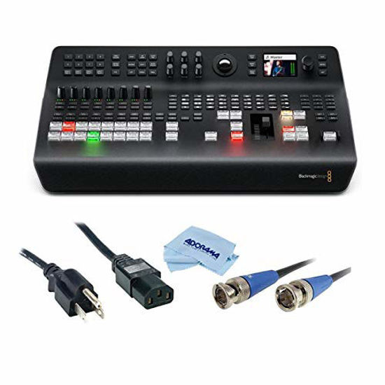 Picture of Blackmagic Design ATEM Television Studio Pro 4K UHD Live Production Switcher, 8X 12G-SDI Inputs - Bundle with 6' Standard PC Power Cord 18/3 SVT, HD 3G-SDI BNC to BNC Cable, 25', Microfiber Cloth