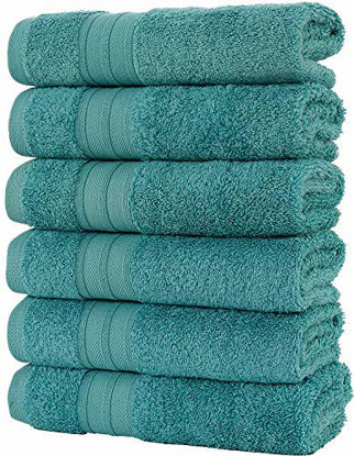 Picture of Hammam Linen 100% Cotton Towels Soft and Absorbent, Premium Quality (Green Water, Hand Towels)