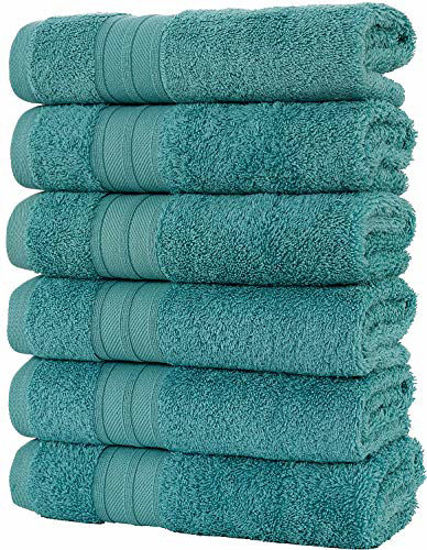 Picture of Hammam Linen 100% Cotton Towels Soft and Absorbent, Premium Quality (Green Water, Hand Towels)