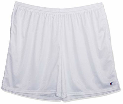 Picture of Champion Men's Long Mesh Short with Pockets,White,Small