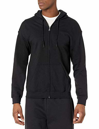 Picture of Gildan mens Heavy Blend 8 oz. 50/50 Full-Zip Hood(G186)-BLACK-5XL