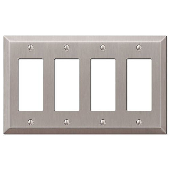 Picture of AMERELLE 163R4BN Century Quadruple Rocker Steel Wallplate in Brushed Nickel