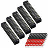 Picture of 15pcs (5 Sets) Terminal Block - 5pcs 12 Positions 600V 15A Dual Row Screw Terminal Strip with Cover + 10pcs 400V 15A 12 Positions Pre-Insulated Terminal Barrier Jumper Strips Black & Red by MILAPEAK