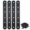 Picture of Alamic Straight Brace Black Straight Corner Brace 20 x 160 mm Flat Straight Braces Straight Brackets with Screws - 4 Pack