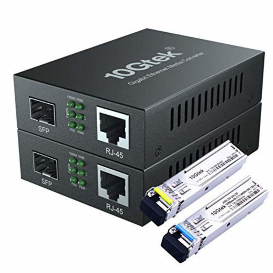 Picture of a Pair of 1.25G Bidi Media Converter(kit #5), SFP Slot, with a Pair Bidi SFP transceivers, SMF, 20-km