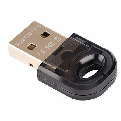 Picture of MakerHawk USB Bluetooth 5.0 Adapter Dongle for PC Laptop Desktop Stereo Music and Call Keyboard Mouse Support Windows 10 8.1 8 7 XP Vista