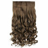 Picture of REECHO 20" 1-pack 3/4 Full Head Curly Wave Clips in on Synthetic Hair Extensions Hair pieces for Women 5 Clips 4.6 Oz Per Piece - Ash Light Brown