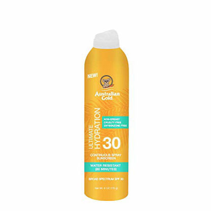 Picture of Australian Gold Continuous Spray Sunscreen SPF 30, 6 Ounce | Dries Fast | Broad Spectrum | Water Resistant | Non-Greasy | Oxybenzone Free | Cruelty Free