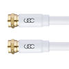 Picture of Coaxial Cable Triple Shielded CL3 in-Wall Rated Gold Plated Connectors (12ft) RG6 Digital Audio Video with Male F Connector Pin - 12 Feet