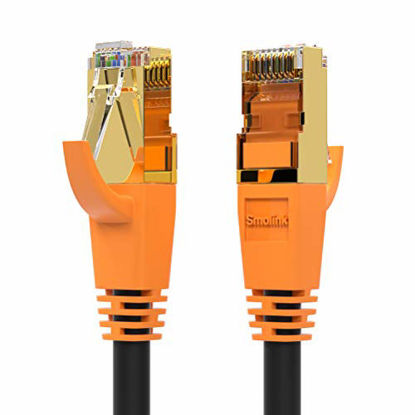 Picture of Cat 8 Ethernet Cable, 2 Pack 6ft RJ45 Connector with Gold Plated SFTP Patch Cord, Gigabit Internet Network Cord, High Speed LAN Cable 40Gbps 2000Mhz for Router, Modem, Gaming, Xbox, POE, PS3, PS4